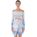 Simple Minimal Shapes Brushes Design Off Shoulder Top with Skirt Set View1
