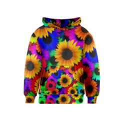 Sunflower Colorful Kids  Pullover Hoodie by Mariart