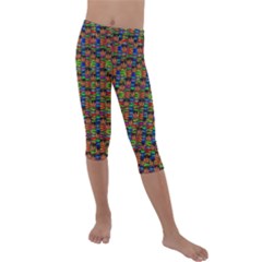 For The Love Of Soul And Mind In A Happy Mood Kids  Lightweight Velour Capri Leggings  by pepitasart