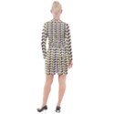 Leaf Plant Pattern Seamless Button Long Sleeve Dress View2