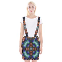 Mosaic Kaleidoscope Form Pattern Braces Suspender Skirt
