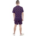 Tile Pattern Background Image Purple Men s Mesh Tee and Shorts Set View2