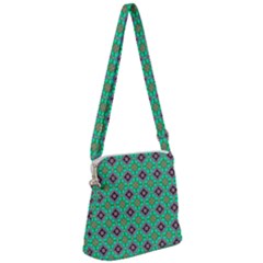Background Image Structure Zipper Messenger Bag