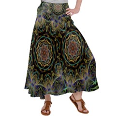 Fractal  Background Graphic Satin Palazzo Pants