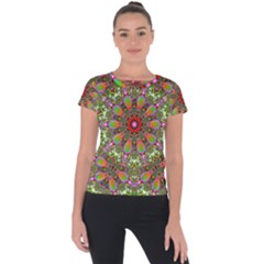 Fractal Image  Background Short Sleeve Sports Top 