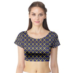 Background Image Decorative Short Sleeve Crop Top