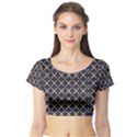 Background Image Decorative Short Sleeve Crop Top View1