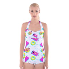 Swim Playboy Summer Mode Boyleg Halter Swimsuit  by Alisyart