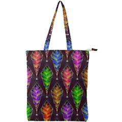 Abstract Background Colorful Leaves Purple Double Zip Up Tote Bag by Alisyart