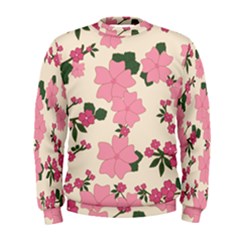 Floral Vintage Flowers Wallpaper Men s Sweatshirt by Mariart