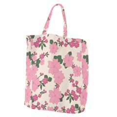 Floral Vintage Flowers Wallpaper Giant Grocery Tote by Mariart