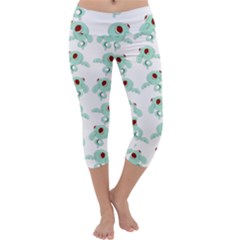 Squidward In Repose Pattern Capri Yoga Leggings