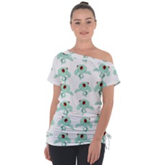 Squidward In Repose Pattern Tie-up Tee
