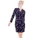 Flamingo pattern Button Long Sleeve Dress View1
