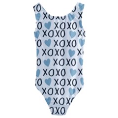 Xo Valentines Day Pattern Kids  Cut-out Back One Piece Swimsuit