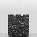 Black And White Grunge Cracked Abstract Print Full Print Rope Handle Tote (Large) View1
