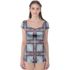 Pattern Cross Geometric Shape Boyleg Leotard 