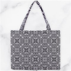 Black White Geometric Background Mini Tote Bag
