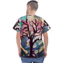 Tree Moon Night Sky Landscape Men s V-Neck Scrub Top View2