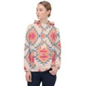 Tribal signs 2          Women Hooded Front Pocket Windbreaker View1