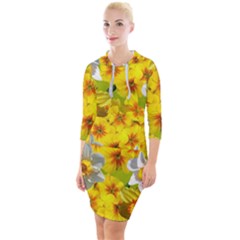 Daffodil Surprise Quarter Sleeve Hood Bodycon Dress