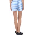 Blue Stripes Women s Velour Lounge Shorts View2