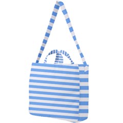 Blue Stripes Square Shoulder Tote Bag by snowwhitegirl