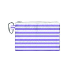 Lilac Purple Stripes Canvas Cosmetic Bag (small) by snowwhitegirl