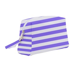 Lilac Purple Stripes Wristlet Pouch Bag (medium) by snowwhitegirl