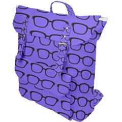 Nerdy Glasses Purple Buckle Up Backpack