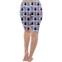 Waitress Uniform Dresses Nerdy Glasses Pattern Blue Cropped Leggings  View4