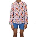 Halloween Treats Pattern Pink Kids  Long Sleeve Swimwear View1