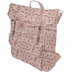 Ornamental Brown Buckle Up Backpack