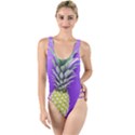 Pineapple Purple High Leg Strappy Swimsuit View1