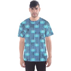 Zen Lotus Wood Wall Blue Men s Sports Mesh Tee
