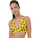 Ombre Glitter  Star Pattern Halter Plunge Bikini Top View1
