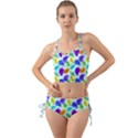 Colorful Leaves Blue Mini Tank Bikini Set View1