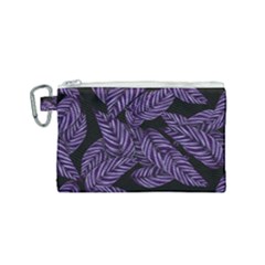 Tropical Leaves Purple Canvas Cosmetic Bag (small) by snowwhitegirl