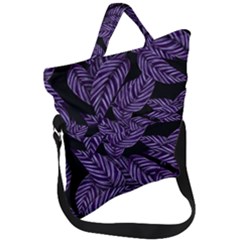 Tropical Leaves Purple Fold Over Handle Tote Bag by snowwhitegirl