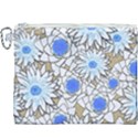 Vintage White Blue Flowers Canvas Cosmetic Bag (XXXL) View1
