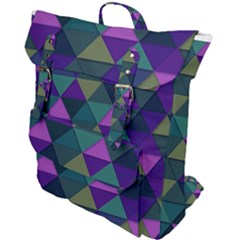 Blue Geometric Buckle Up Backpack