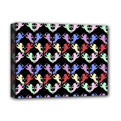Colorful Cherubs Black Deluxe Canvas 16  X 12  (stretched) 