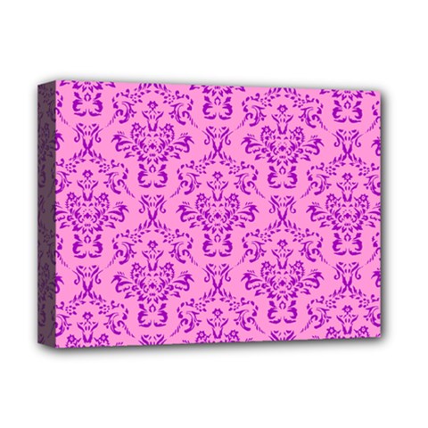 Victorian Paisley Pink Deluxe Canvas 16  X 12  (stretched) 