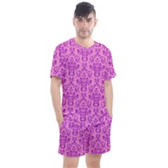 Victorian Paisley Pink Men s Mesh Tee And Shorts Set