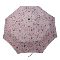 Skeleton Pink Background Folding Umbrellas by snowwhitegirl