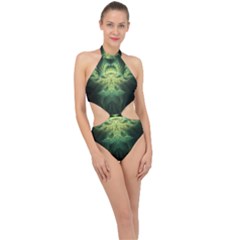 Fractal Jwildfire Scifi Halter Side Cut Swimsuit