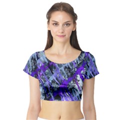 Violet Streak Short Sleeve Crop Top