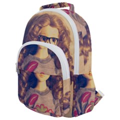 Eating Sushi Rounded Multi Pocket Backpack