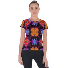 Ornament Colorful Color Background Short Sleeve Sports Top 