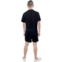 Dark Linear Abstract Print Men s Mesh Tee and Shorts Set View2